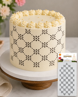 Geometric Floral Cake Stencil