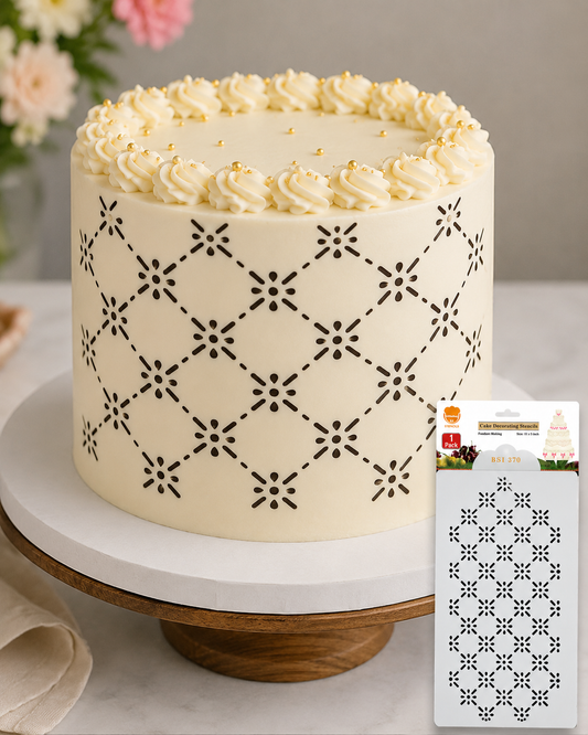 Geometric Floral Cake Stencil