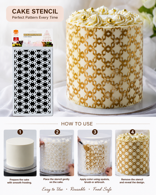 Geometric Pattern Cake Stencil