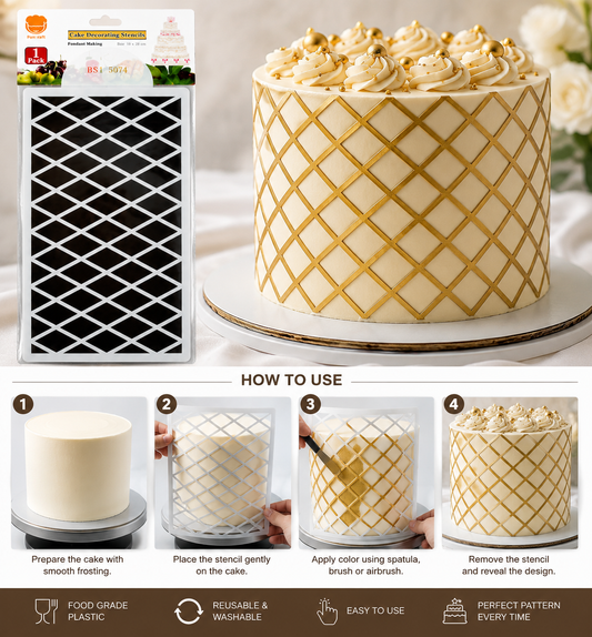 Diamond Pattern Cake Stencil