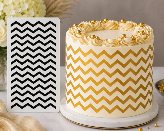 Chevron Zig Zag Cake Decorating Stencil
