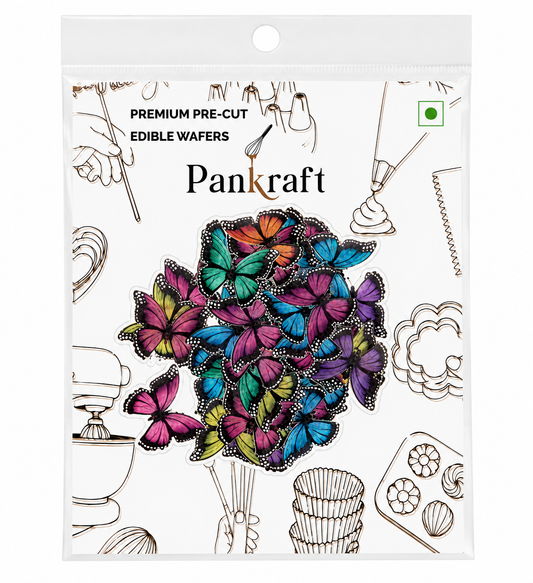 PanKraft Vibrant Butterfly Edible Pre-Cut Wafers (WPC-018)
