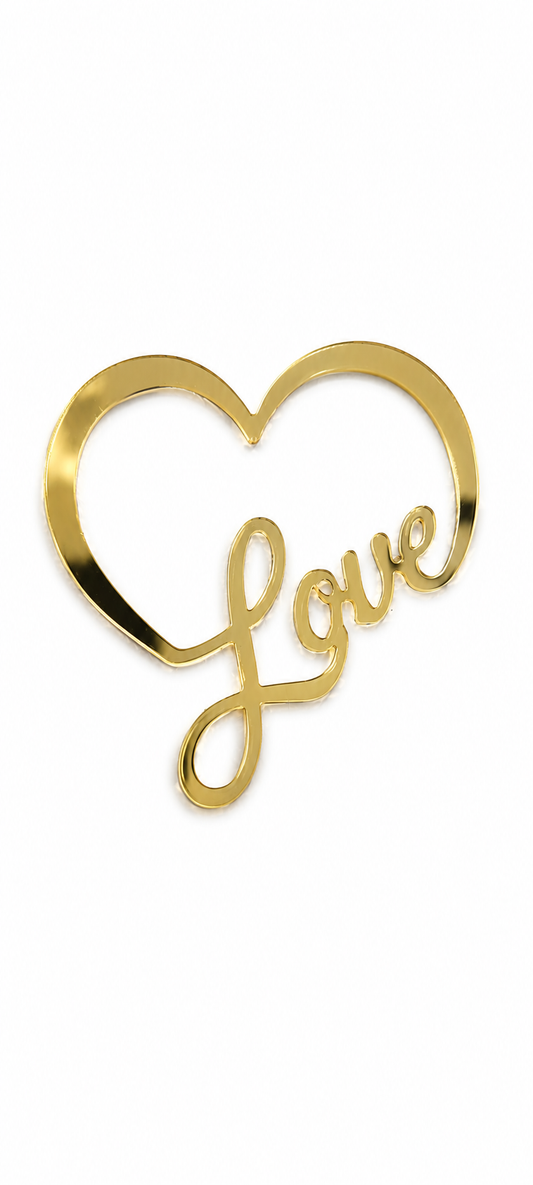 2 inch Love Heart Acrylic Topper Pack Of 5