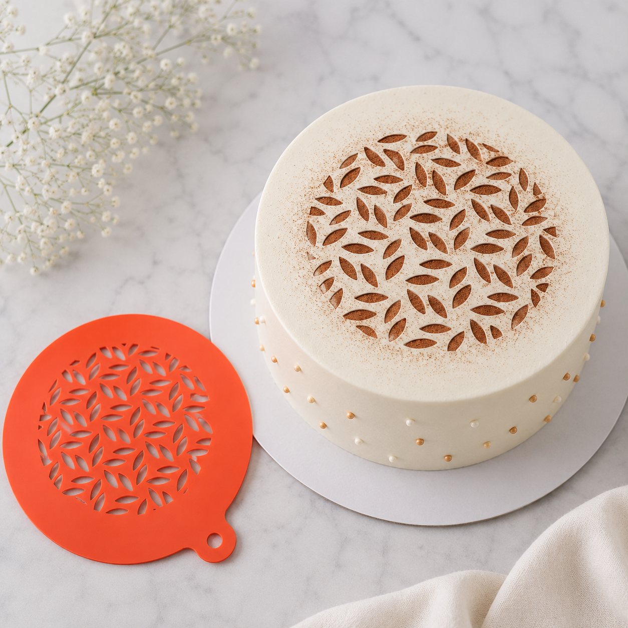 Leaf Pattern Cake Stencil