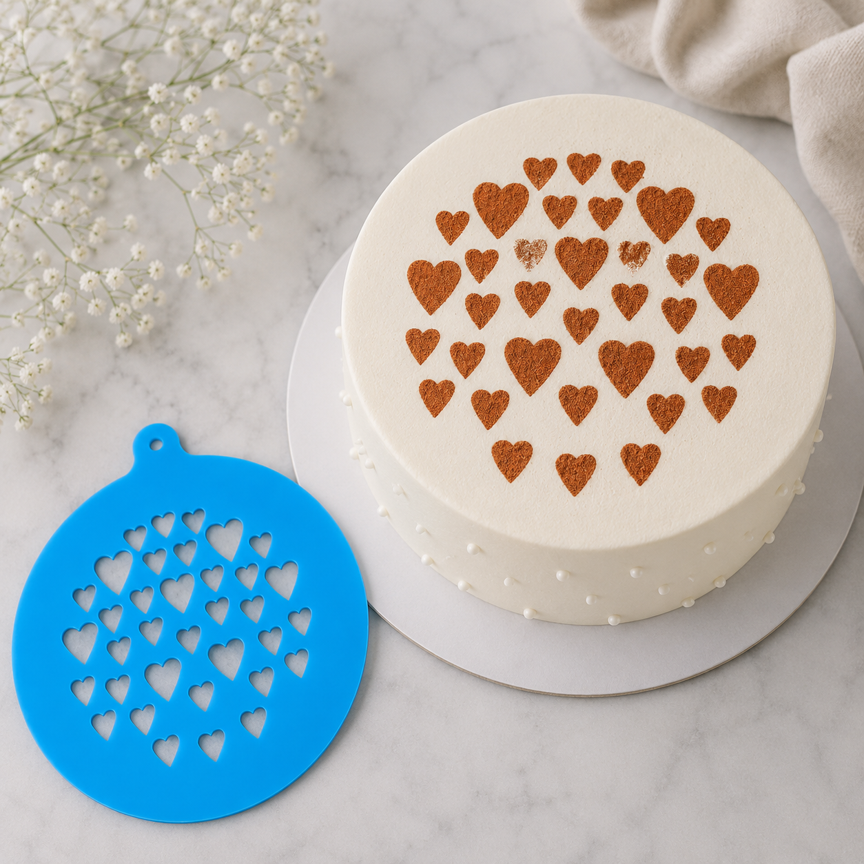 Heart Design Decorating Stencil