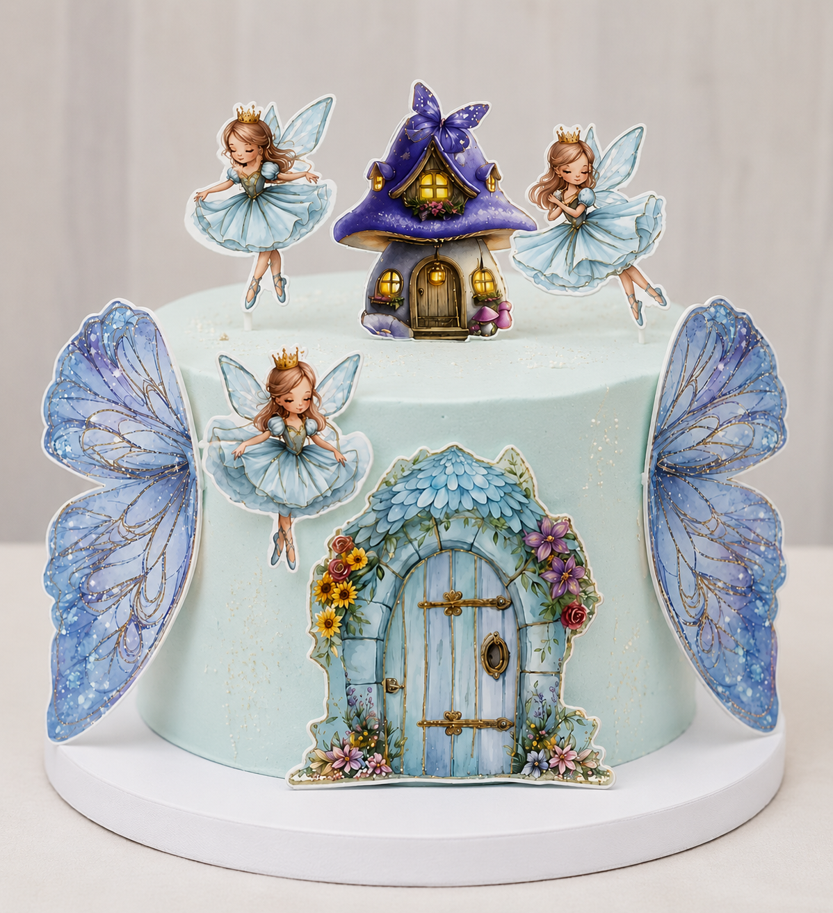 Blue Fairy Wings Cake Topper