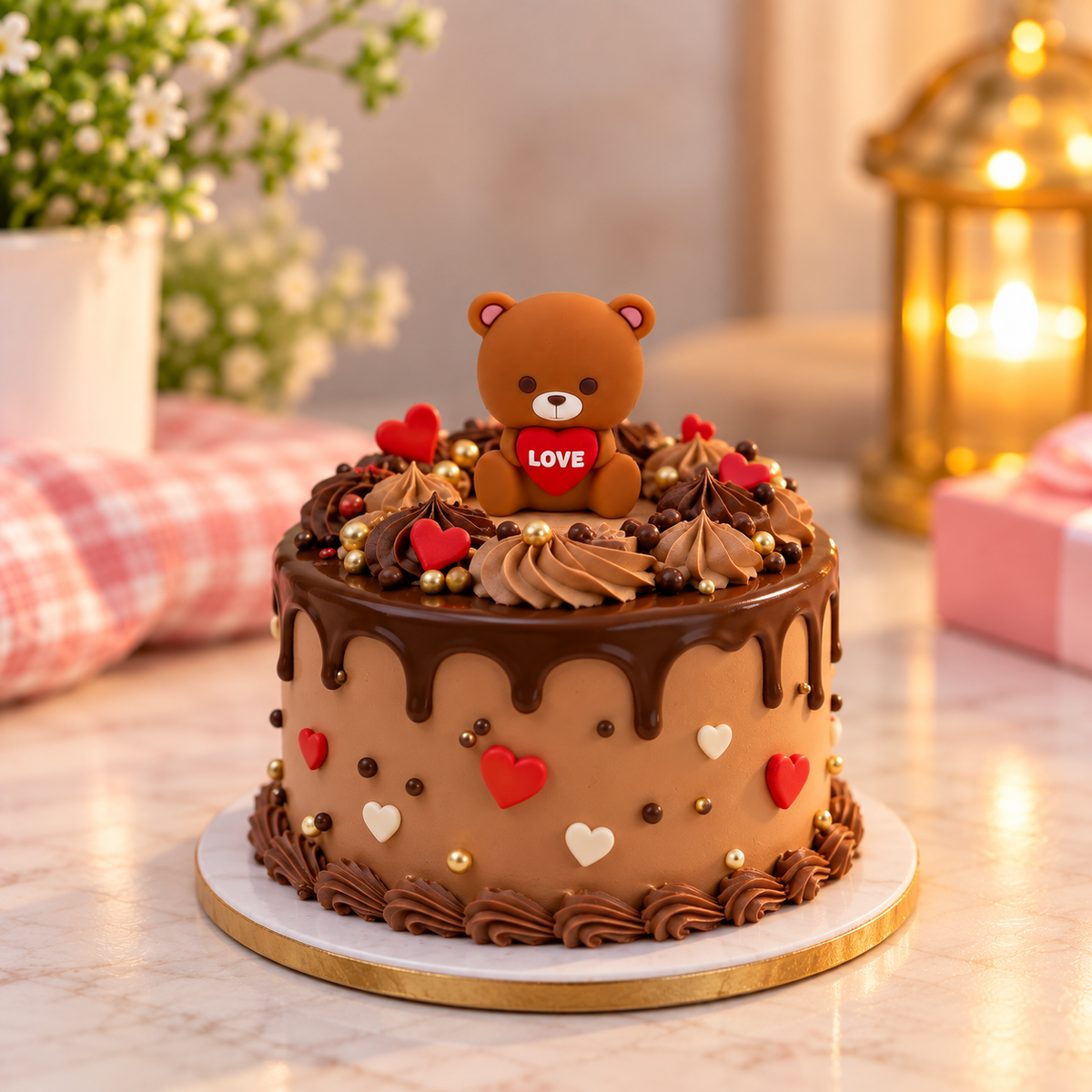 Cute Small Love Teddy Bear Toy For Cake Decoration