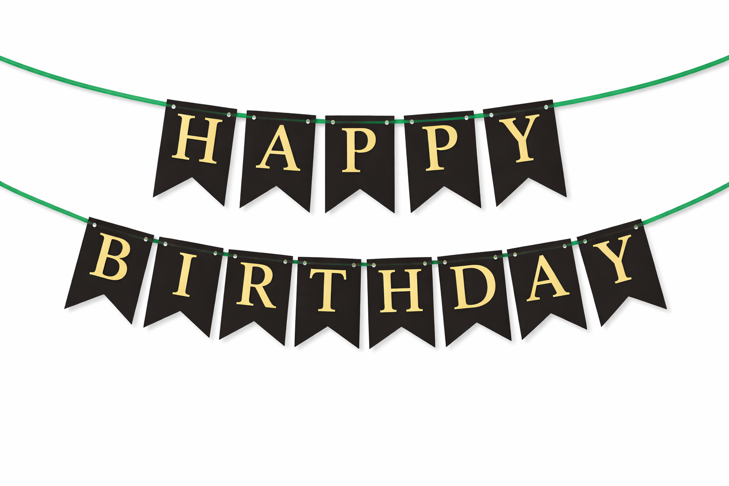 Black Happy Birthday Banner