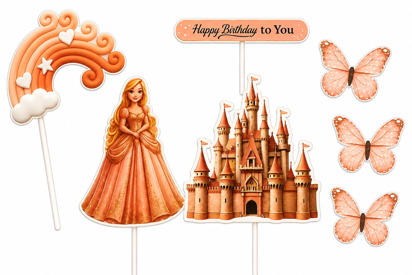 Princess Castle Birthday Cake Topper