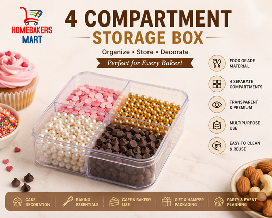 4 Section Acrylic Box Pack Of 5 Size - 12.6x12.6x4.7 cm (Cube PT)