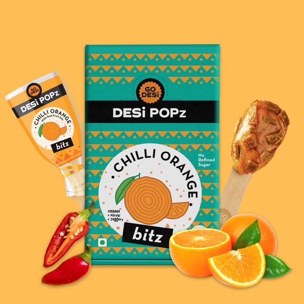 Go desi Chilli Orange Popz Bitz Orange & Jaggery | pack of 5