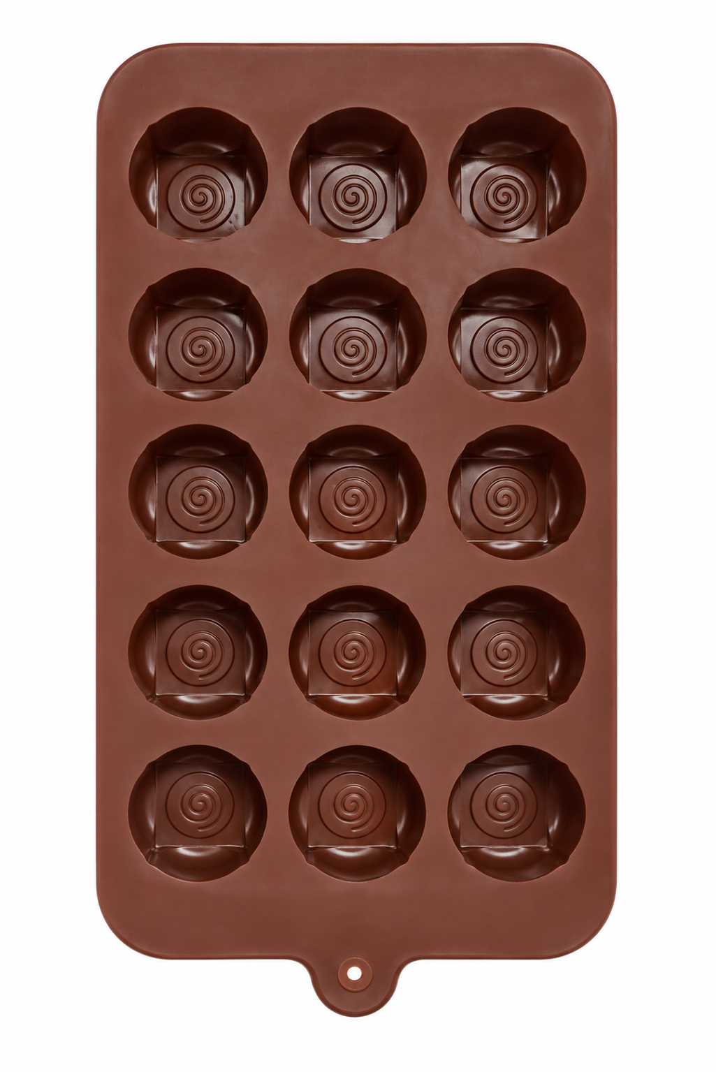 15-Cavity Swirl Rose Silicone Chocolate Mould.