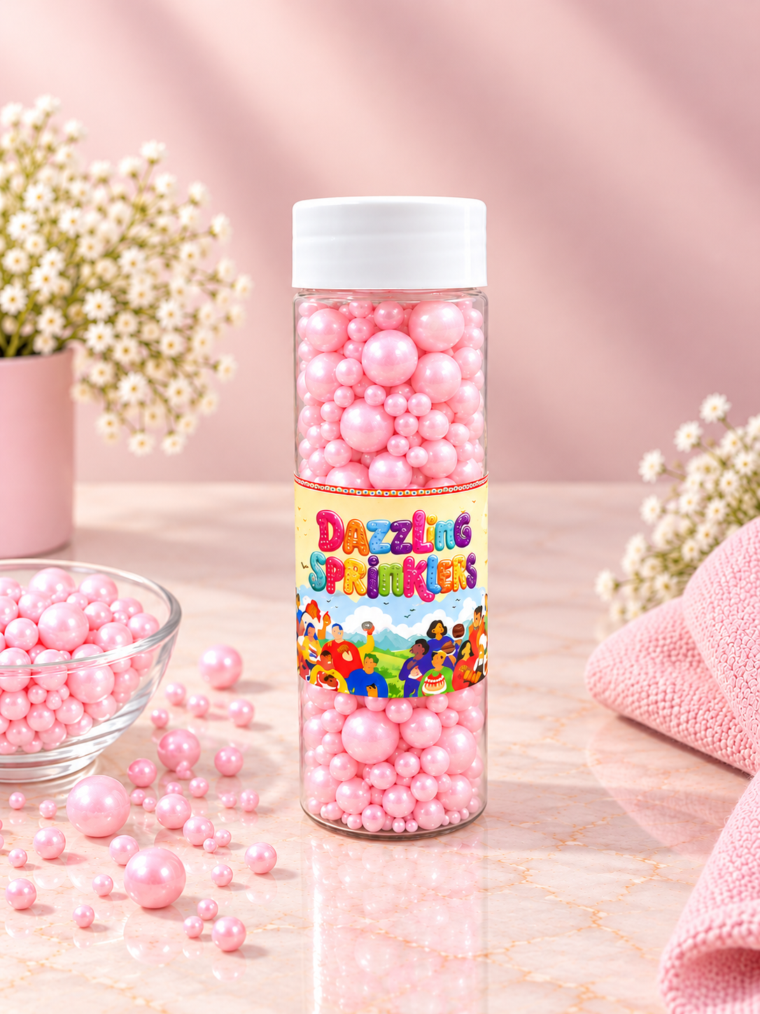 Pankraft Baby Pink Mixed Pearl Dazzling Sprinkler 100 gm