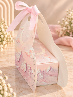 Pastel Pink Moon & Mountain Pattern Gift Box Pack of 10