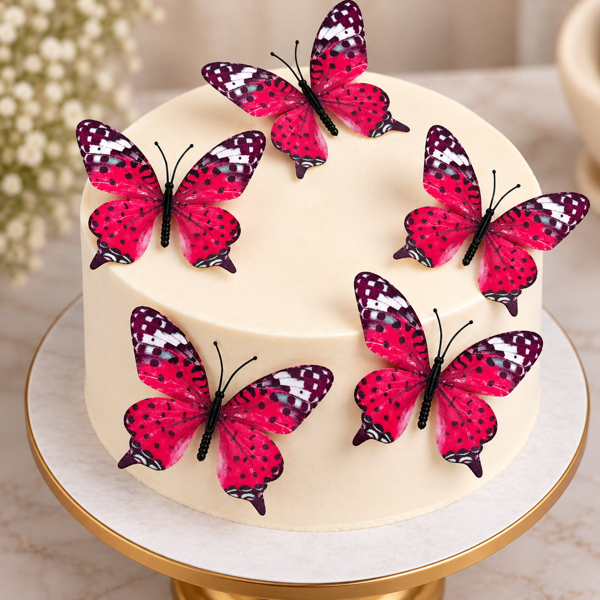 Red Butterfly Set Of 5