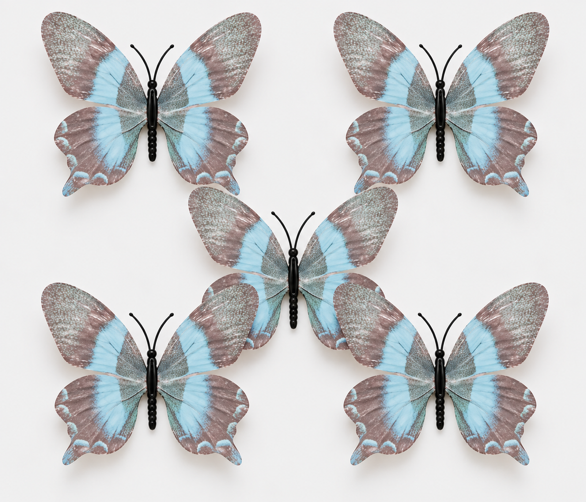 Blue Black Butterfly Set of 5