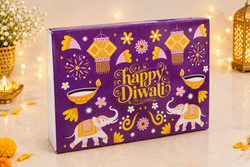 Happy Diwali 6 cavity chocolate box violet color  PACK OF 10 (size-5.8x4.2x1.5 inch)