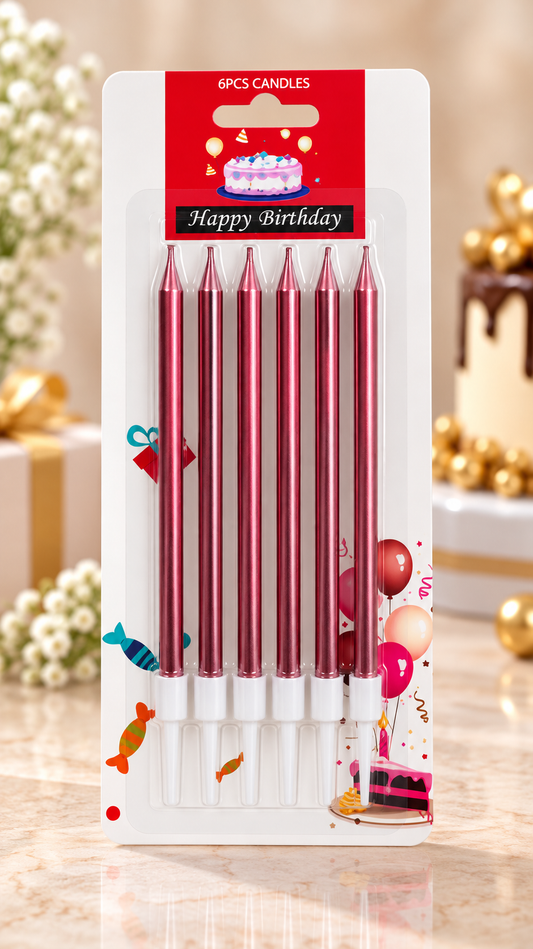 Red Candle pack of 6