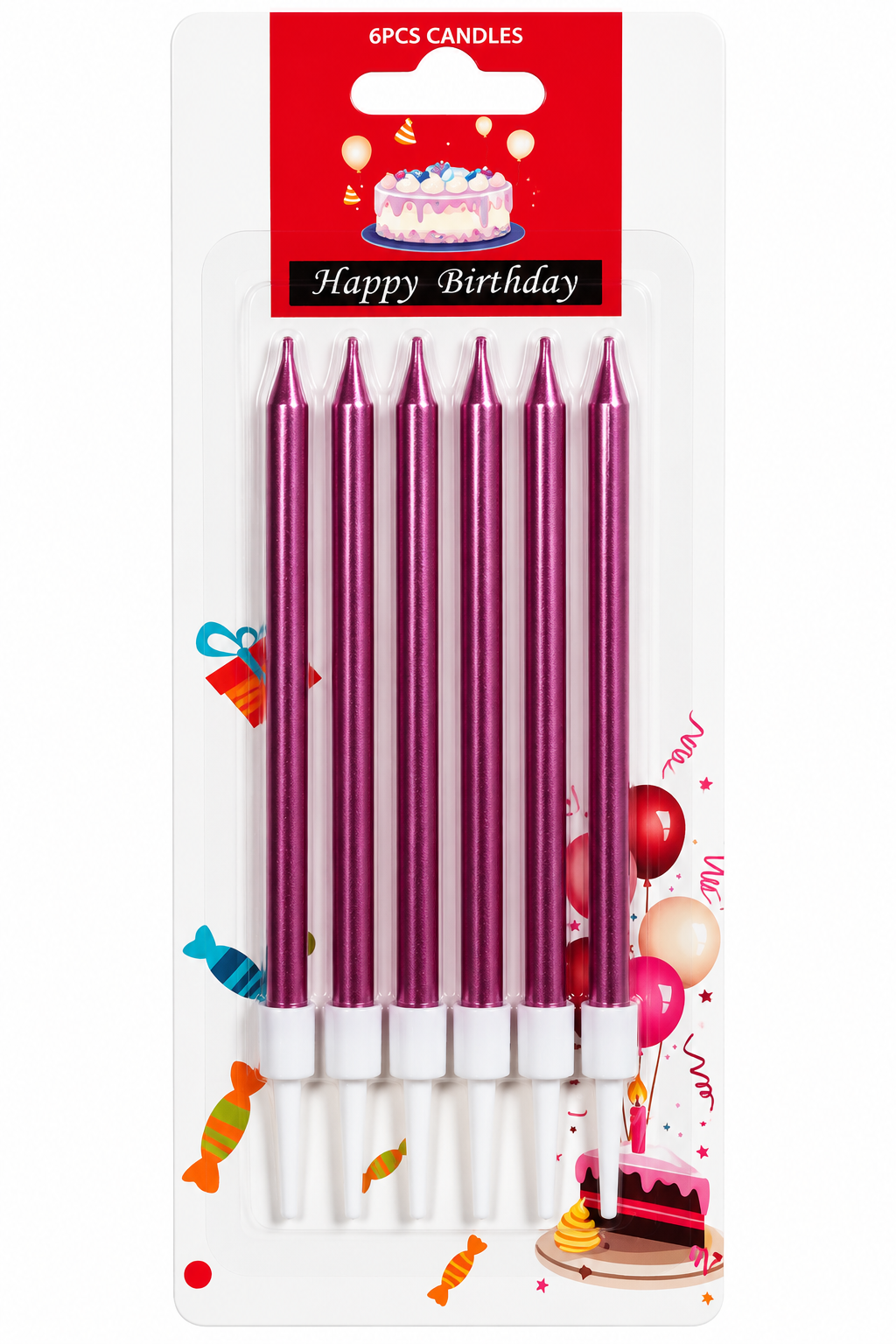 Pink Candle pack of 6