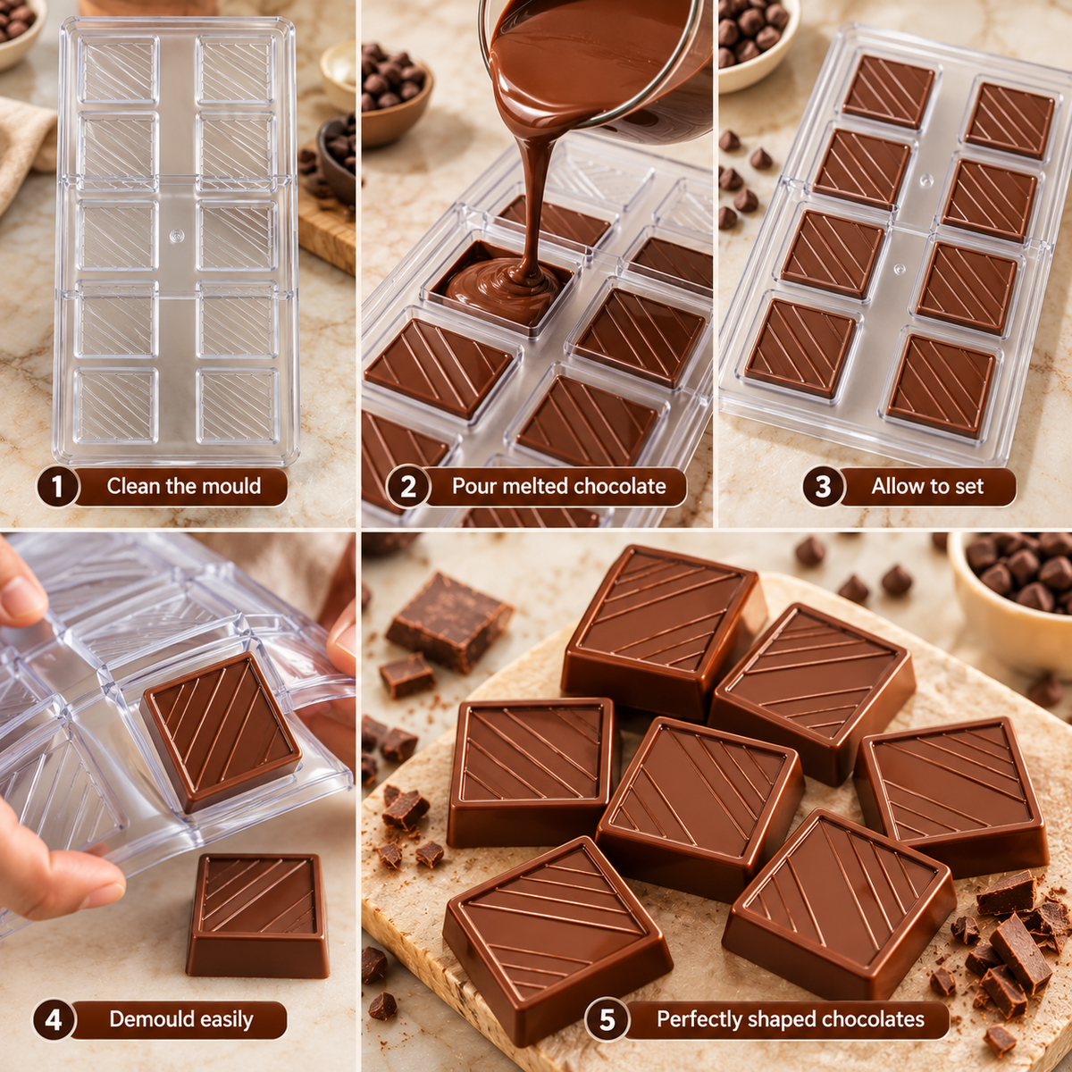 10 Cavity Square Diagonal Stripe Design Polycarbonate Mould