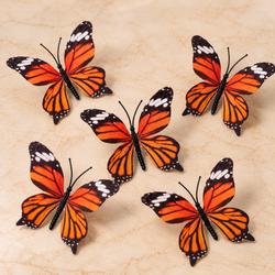 Orange Monarch Butterfly Set of 5