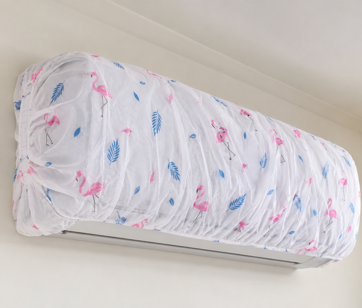 Floral Printed AC Cover for Split Air Conditioner and Dustproof Washable AC Cover with Elastic Fit