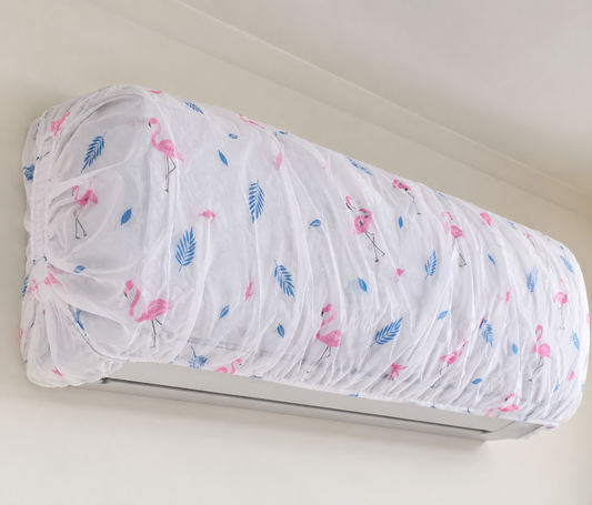 Floral Printed AC Cover for Split Air Conditioner and Dustproof Washable AC Cover with Elastic Fit