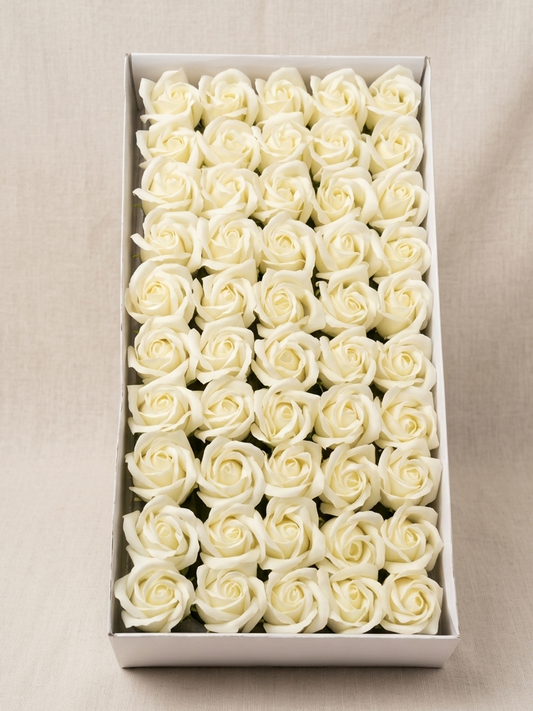 Artificial cream Scented Rose Pack of 50
