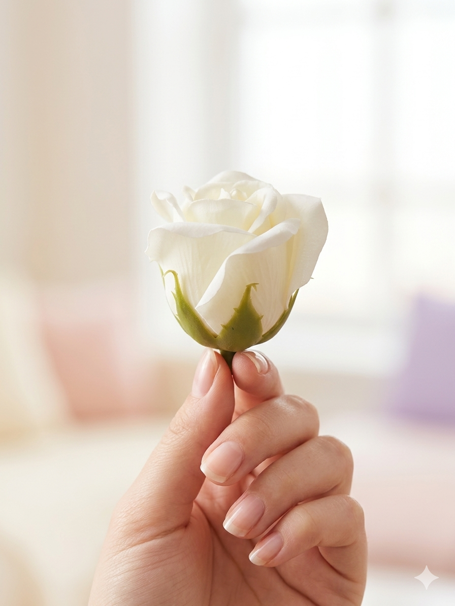 Artifical Scented Cream colour Rose Pack of 3