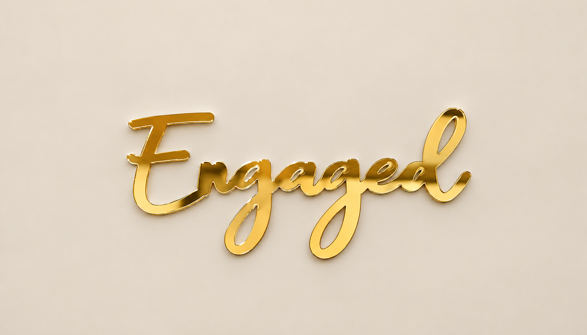 Engaged Acrylic Tag Size -5 Inch
