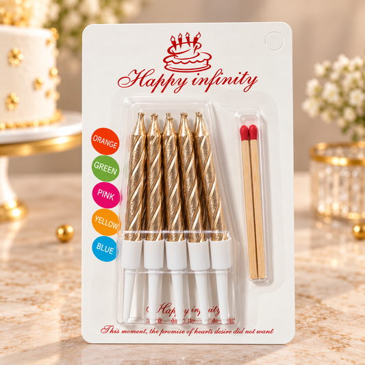 Copper Metallic Spiral Candles Set Pack Of 10