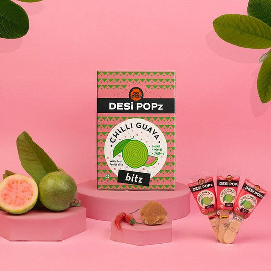 Go desi Chilli Guava PopzPink Guava Bitz & Jaggery pack of 5