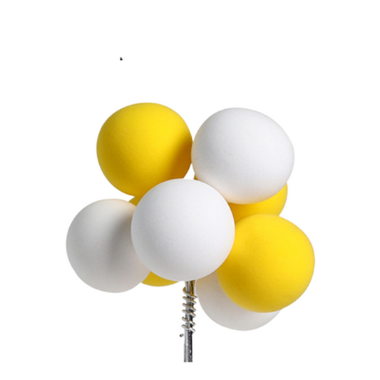 Foam Balloon Topper Yellow & white colour