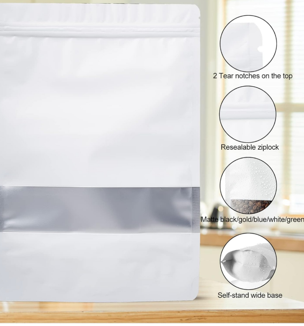 White matt window pouch minimum 10pcs Size-4/6 inch