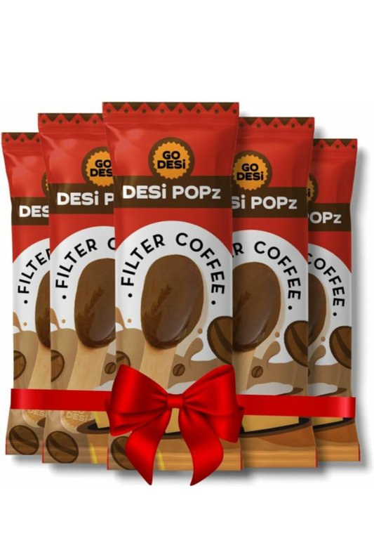 GO DESi Filter Coffee Candy,  Desi Popz, Filter coffee pop lollipop pack of 5