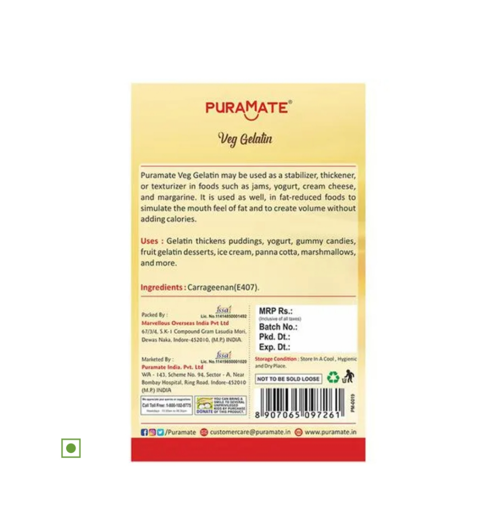 Puramate veg gelatin 25 gm