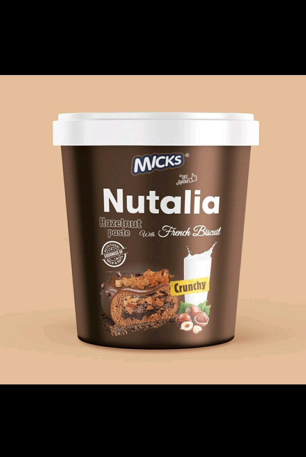 MICKS Nutalia Hazelnut paste French Biscuit Crunchy 1kg pack