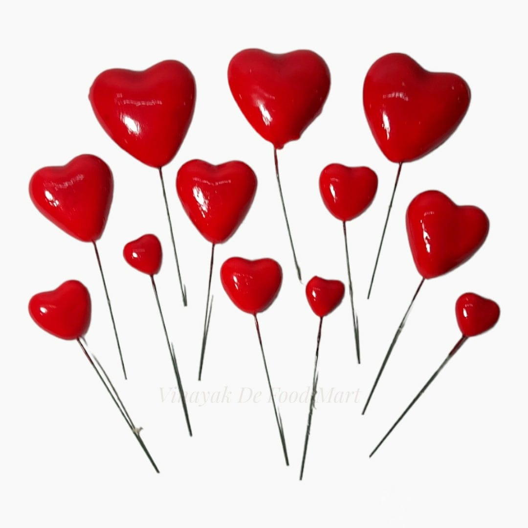 Red Heart Shape Faux Balls Pack of 20