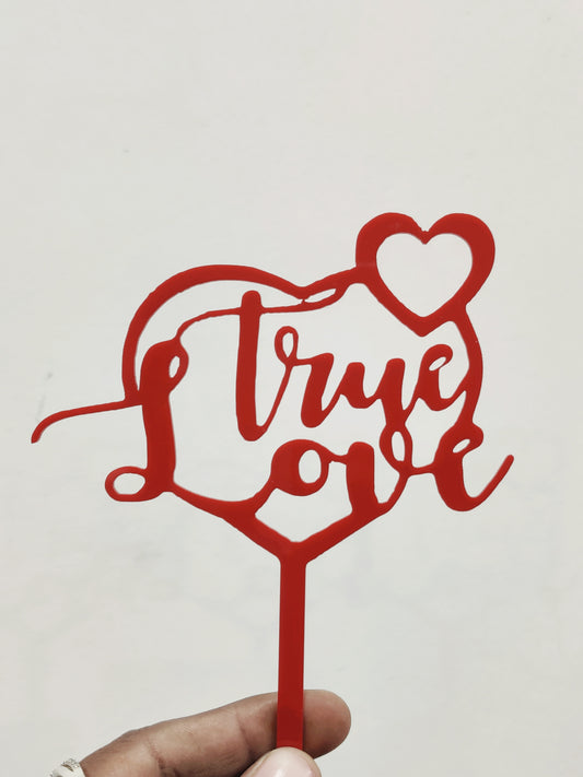 Heart Shape True Love Acrylic topper 5 inch