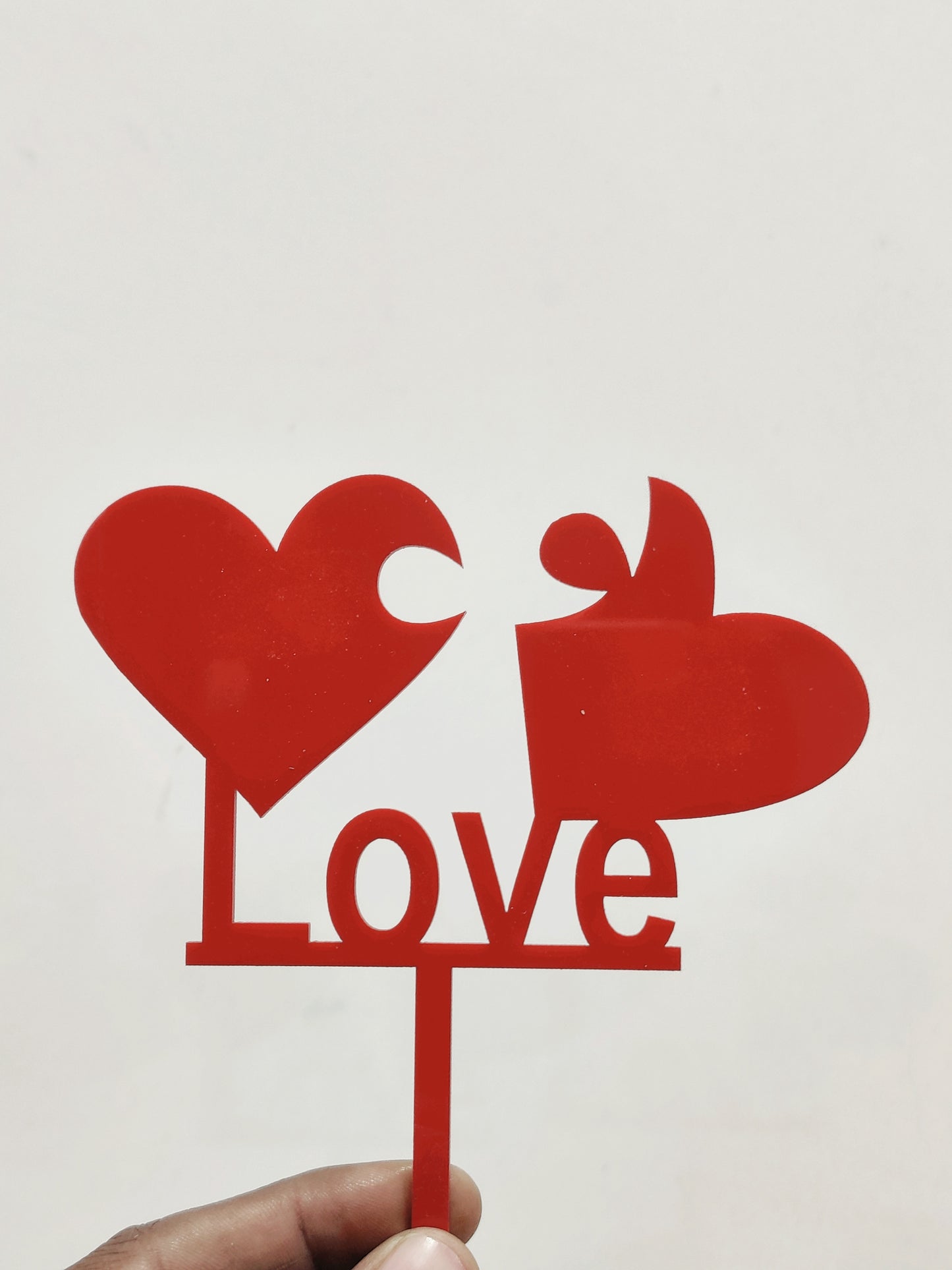 Love Hear Acrylic Topper 5 inch