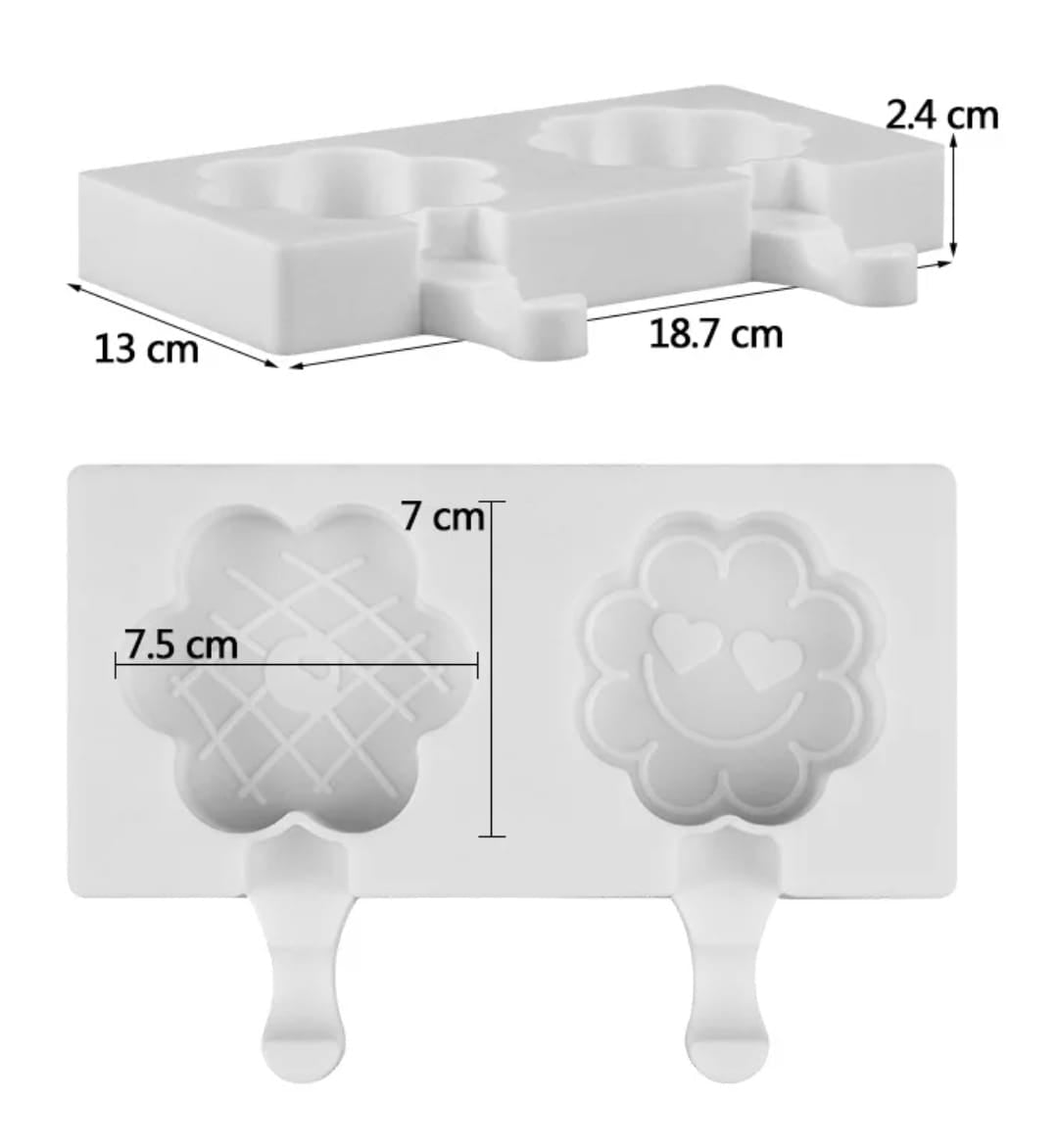 Dessert flower Mould with Popsicle Sticks