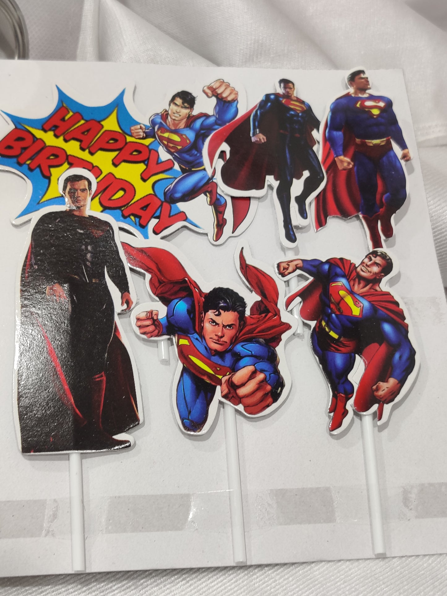 Superman theme topper pack of 6