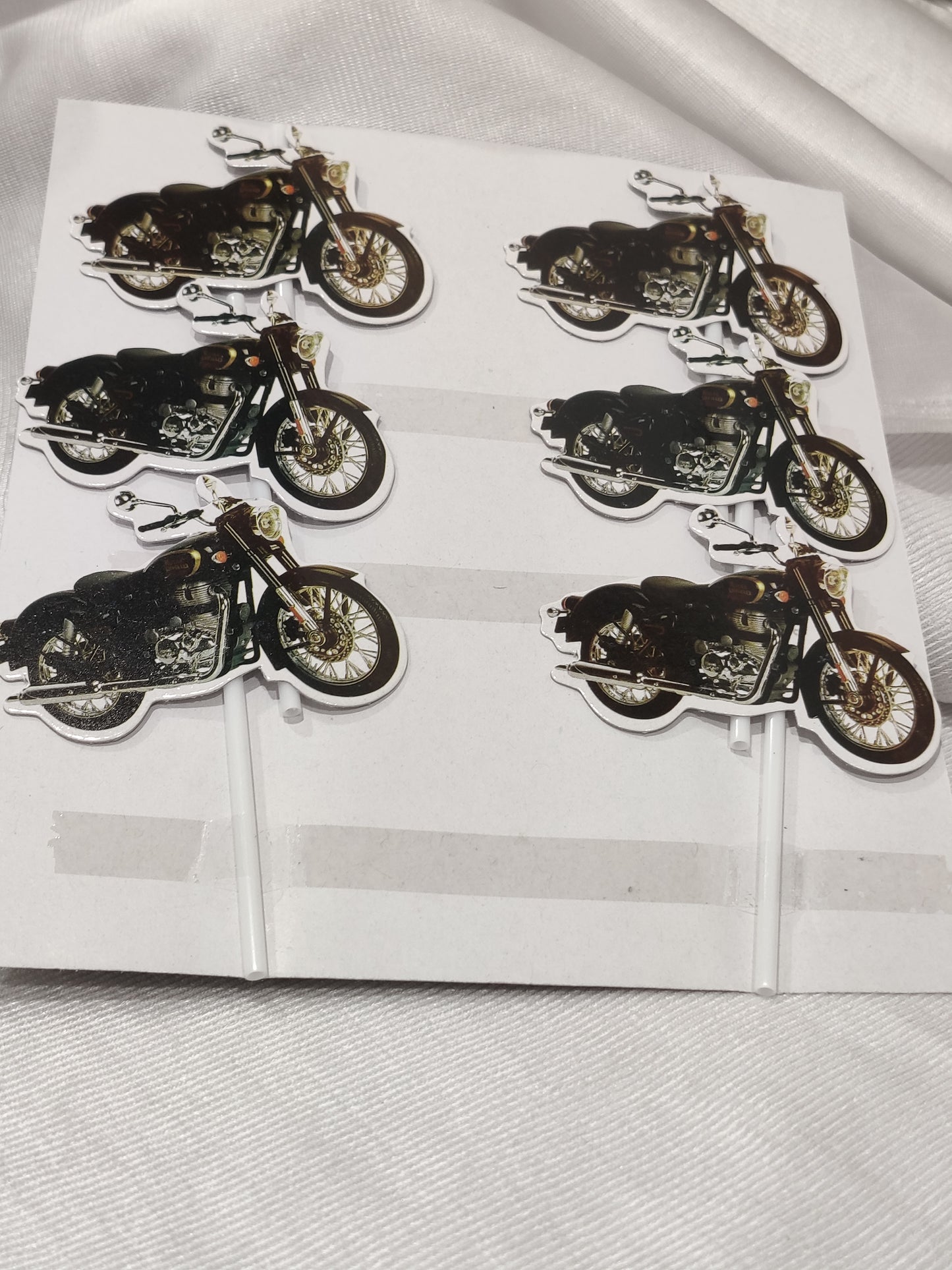 Bike theme topper pack of 6