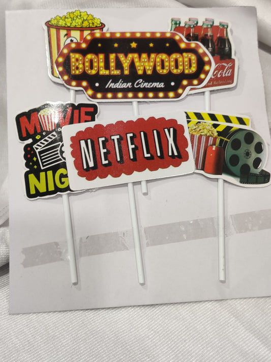 Bollywood Indian cinema theme topper pack of 6