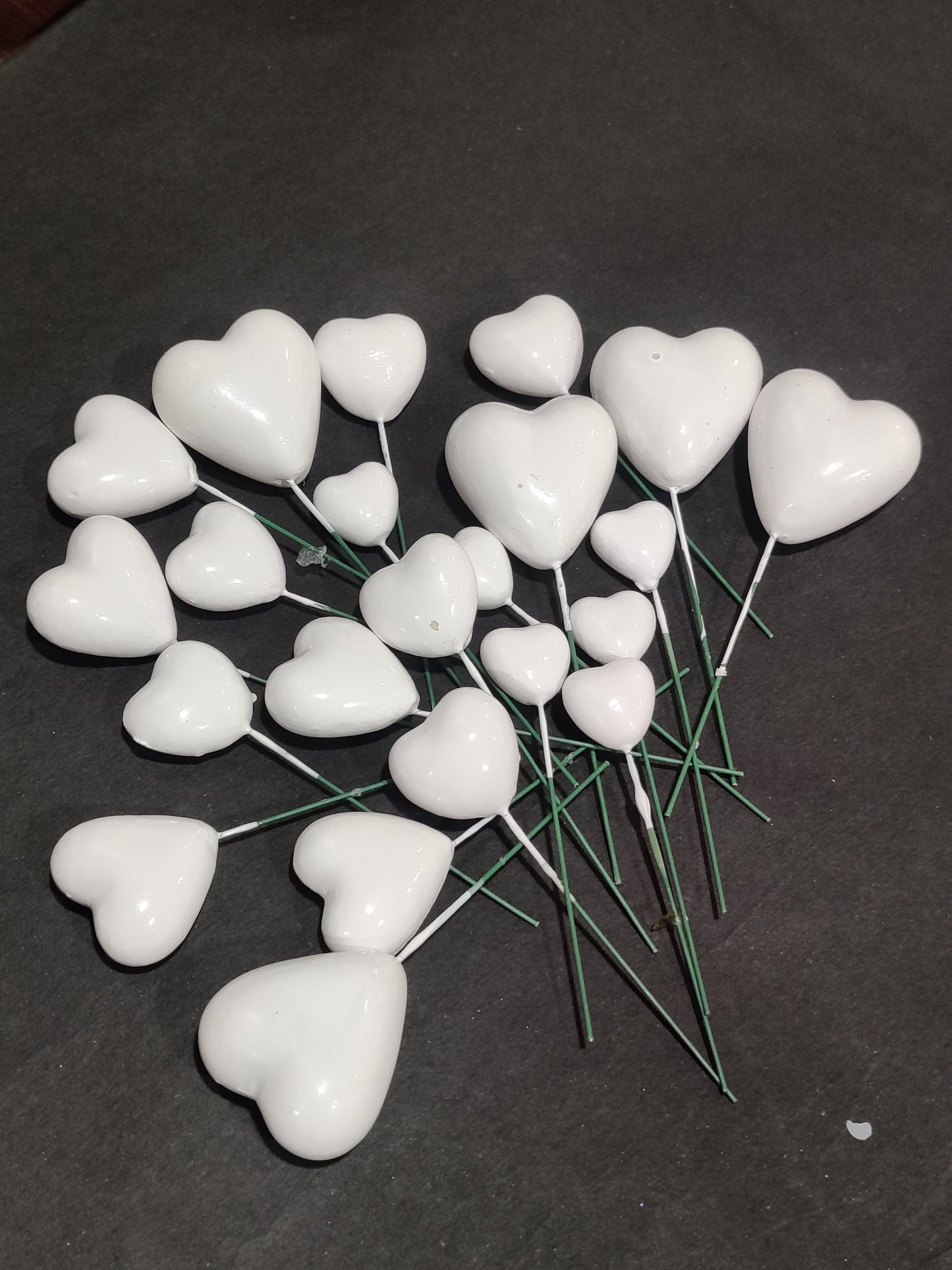 White Heart Shape Faux Balls Pack of 20