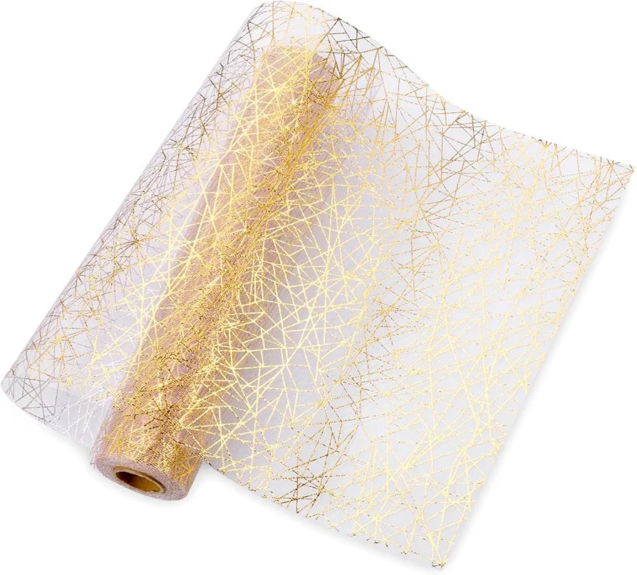 Hamper packaging Golden  Net approx 5 Metre, width- 21 inch