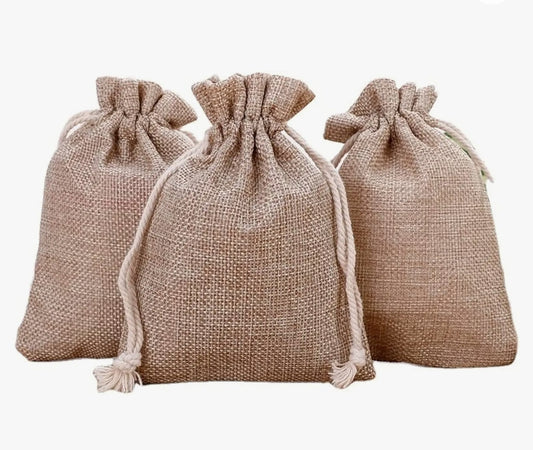 Jute potli bag pack of 10          size -5×7 inch