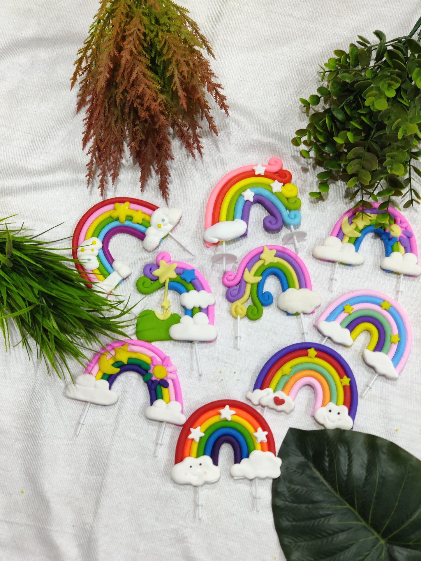 Rainbow Cake Topper 1pc (Random Design) size 4*2.5 Inch Approx