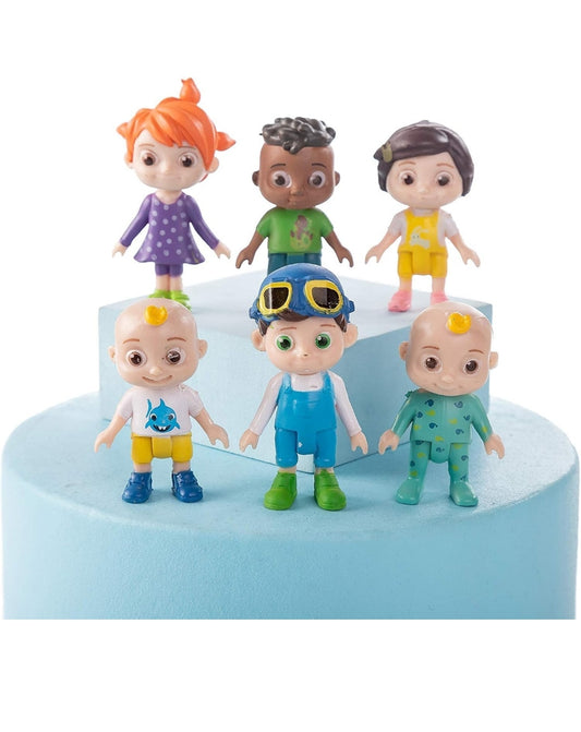 CoComelon Family and Friends Mini Figures Cake Topper set of 6