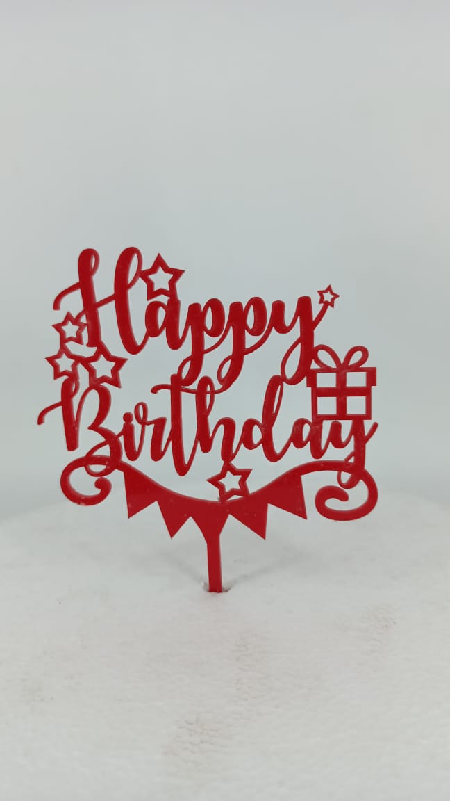 Acrylic Happy Birthday Cake Topper